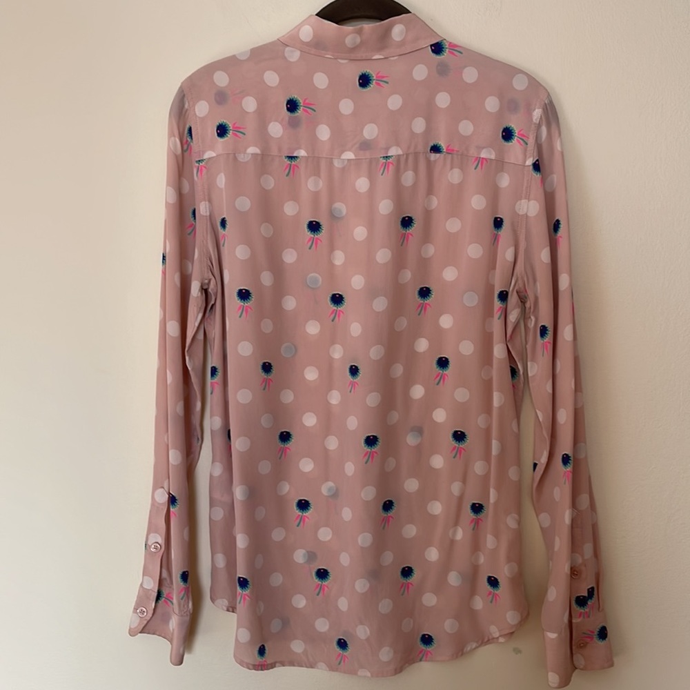 Equipment Polka Dot and Floral Stamp Silk Blouse - Picture 2 of 7